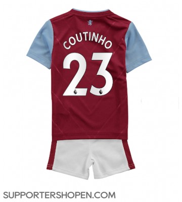 Aston Villa Philippe Coutinho #23 Hemmatröja Barn 2022-23 Kortärmad (+ korta byxor)